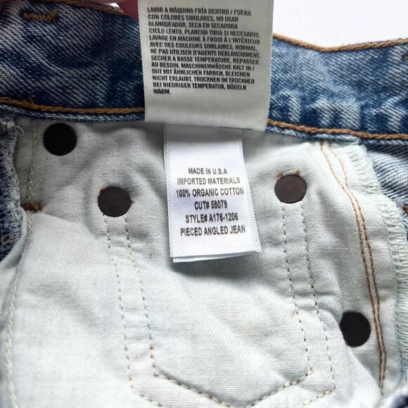 NWOT AGOLDE PIECED ANGLED JEANS IN MATRIX PATWORK DENIM - 27 - Picture 14 of 15